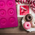 LIHUILAI 3 Pack Silicone Donut Mold, Food Grade Non-Stick Baking Pan for 6 Full Size Donuts, Blue, Green, Pink