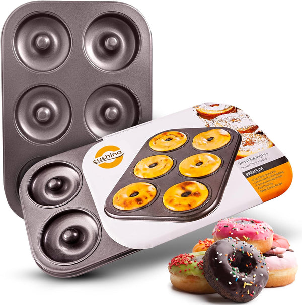 Donut Pan by Dohnuts, Premium 6 Cup Non-Stick Mini Doughnut and Bagel Maker