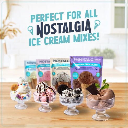 Nostalgia Electric Ice Cream Maker, Old Fashioned Soft Serve Machine, Aqua - 2 Quart