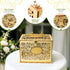 OurWarm Glittery Gold Wedding Card Box with Lock, Wood Gift Box for Reception, Party Decorations