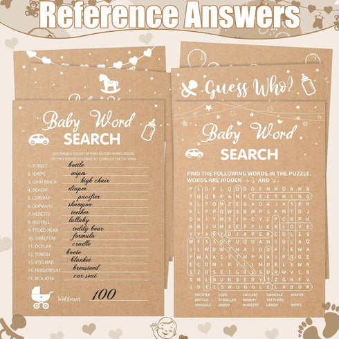 424 50 Sherr Pcs Kraft Baby Shower Pacifier Hunt Game Include Hunt Sign and Acrylic Pacifiers Bingo Price Guess How Is
