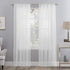 No. 918 Genevieve 2-pack Linen Weave Sheer Grommet Curtain Panel Pair, 50" x 84", White
