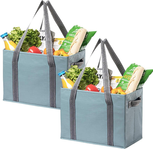 VENO 2 Pack 8 Gallon Reusable Grocery Bags, Extra Large Shopping Bags for