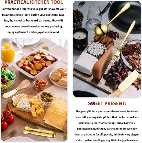 Charcuterie Board Accessories - 18 Pieces Spreader Knife Set with Wooden Handles for Parties