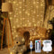 Meonum Curtain Tapestry Backdrop String Lights, 13 Strings 6.6 x 5 ft Fairy Light, 8 Modes for Bedroom Christmas Decor