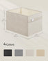 SONGMICS Storage Baskets, Set of 2 Extra Large 30L Fabric Storage Bins, 15.7 x 11.8 x 9.8 Inches, Cloud White