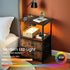 Klaus Kelsie Land Nightstand with Charging Station and LED Lights, Small Night Stand for Bedroom with Fabric Drawer