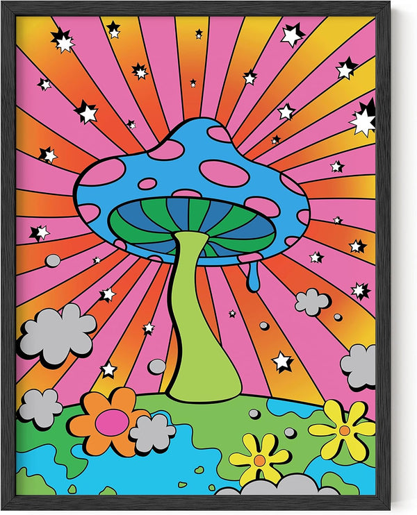 HAUS AND HUES Mushroom Poster Trippy Posters - Indie Aesthetic Wall Decor, Unframed 12"x16"