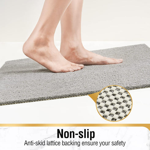 40 28 Inch, HITSLAM Non Slip Bathtub Mat x Extra Long Bath Mat for Tub, Soft PVC Loofah Shower Floor Mat with Drain