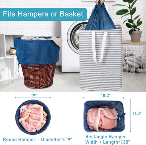 Extra Large Heavy Duty Mesh Laundry Bags with ID Tag, Locking Drawstring Closure - 2 Pack, 30 x 36 inches, Washable for
