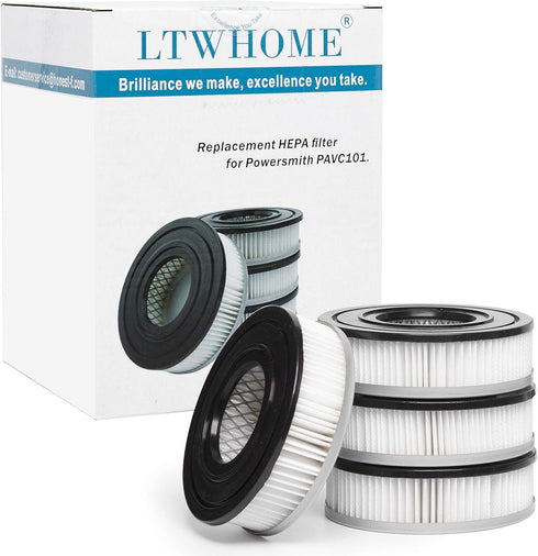 LTWHOME Replacement Ash Vacuum Motor Filter, Pack of 4 for Powersmith PAVC101