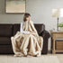 50x60 Hyde Lane Faux Fur Throw Blanket - Ultra Long Pile, Luxury Fluffy Fox Golden with Brown Tipped Throws for Couch