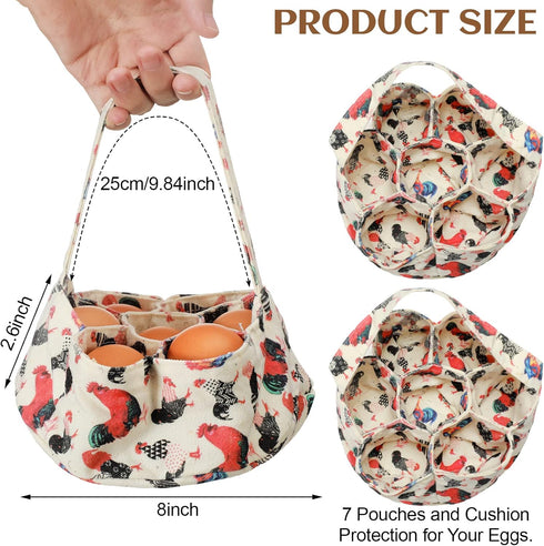 2 7 8 2.6 Inch(Cute) Pieces Egg Basket Mini Egg Collecting Bags Gathering Basket with Pouches for Easter Farmhouse