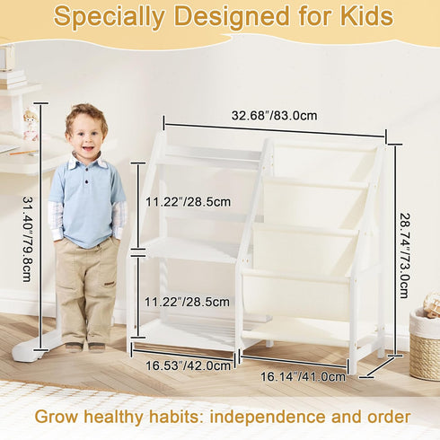 3 BAMBANG Kids Bookshelf with Storage, Tier Toddler Book Shelf, Small Kids Bookcase, Montessori Bookshelf Baby Bookcase