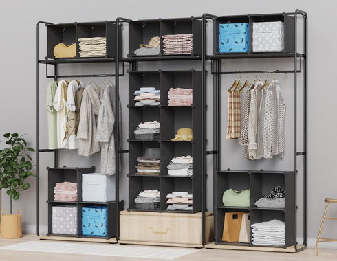 HOMIDEC 9-Cube Closet Organizer and Storage, Portable Shelves for Garment Racks, Closet, Wardrobe