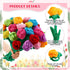 24 12.5 Inch Deekin Pcs Plush Rose Flowers Colorful Stuffed Flower Plush Bouquet Bendable Stems Plant Soft Roses