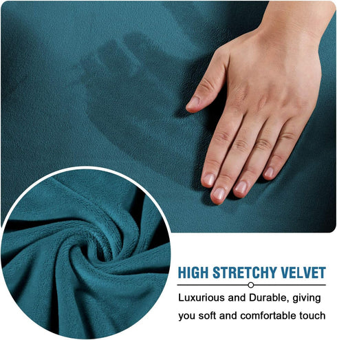 Velvet Square Ottoman Covers Slipcover Square Footstool Protector Covers Storage Stool Ottoman Covers Stretch