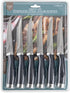 Core Kitchen Set of 6 Essential Grip Steak Knives - Black