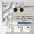 Menbyci 2 Pack 8 Corner Shower Caddy, Adhesive Bathroom Shelf with Hooks, Rustproof Stainless Steel Bathroom Organizer