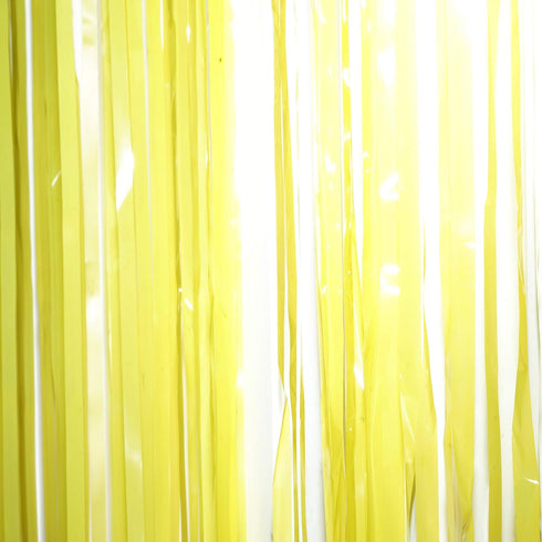 Yellow Tinsel Foil Fringe Curtains Decorations, You Are My Sunshine Baby Shower Birthday Party Props, 2pc