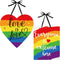 Jetec 2 Pieces Rainbow Pride Sign, "Everyone is Welcome Here" & "Love is Love" Wood Hanging Decoration