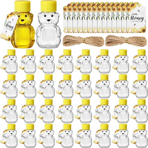 FoldTier 50 Sets 2oz Plastic Honey Bear Bottle Gifts 50 Bear Shape