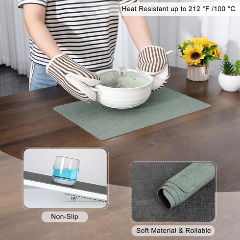 Set 6 Set 6) Myir JUN Placemats Dual Sided, Faux Leather Place Mats of Indoor for Dining Table Non-Slip Washable