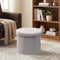15" Round Storage Ottoman, Foldable Foot Stool with Hidden Storage&Folding Ottoman for