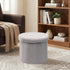 15" Round Storage Ottoman, Foldable Foot Stool with Hidden Storage&Folding Ottoman for