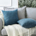 OTOSTAR Set of 2 Linen Throw Pillow Covers, 22x22 Inch Decorative Cushion Covers for Home Decor, Blue