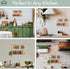 Farmhouse Kitchen Decor Wall Mounted Spice Rack, 2 Shelves in Washed White for Wooden Spice Storage