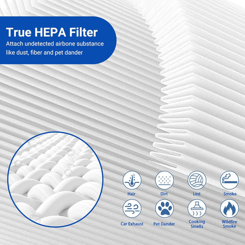 MK01 & MK06 True HEPA Filter Replacement for MK01 MK06, TZ-K1 and DH-JH01 Air Purifier, Smoke Remover Version, 4 Pack