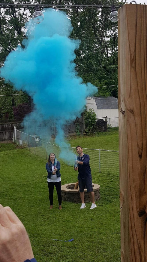 16 Inch 2 Pack Gender Reveal Surprise - Blue Gender Reveal Powder Cannon Bundle - Easy to Use Blue Powder Cannon