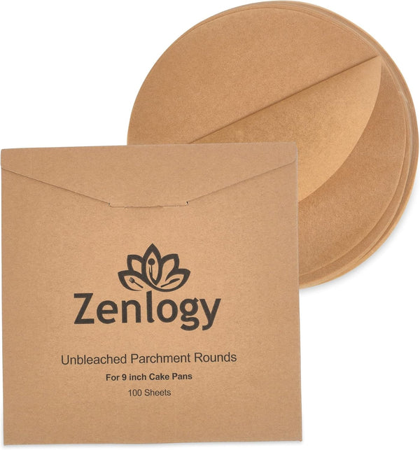 9 Inch Parchment Paper Rounds, 100 Sheets Unbleached, Pre-cut High Heat Round Liners for 9 inch Cake Pans