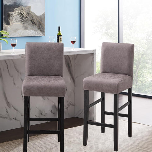 Set 2, FUANGUI Bar Stool Covers of Stretch Removable Bar Stool Seat Covers with Backs Slipcovers, Bar Chair Covers