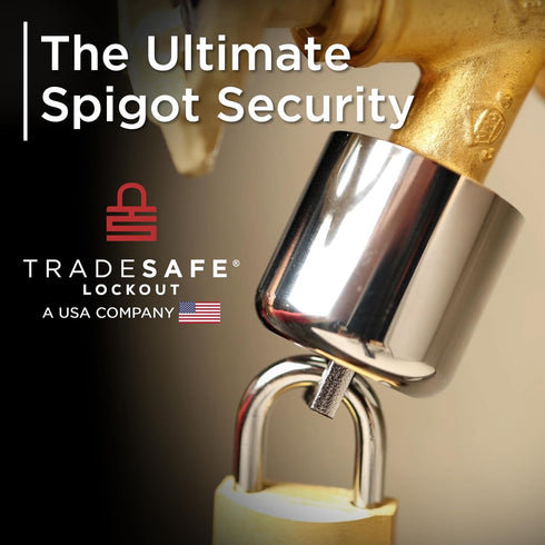 3/4-Inch 3 TRADESAFE Water Spigot Lock - Hose Bib Lock with Keyed Padlock, Fits Garden Hose Thread, Prevents Water