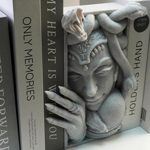 LuckyVin 3D Medusa Printed Decorative Bookend Lightweight Durable Book Shelf Accessories for Friends Stylish Bookend