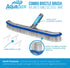 Premium Combo Nylon and Stainless Steel Wire Bristle Pool Brush, Mixed Bristles for Extra Scrubbing Power, Three Extra