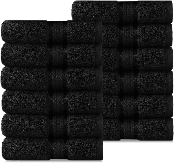 COTTON CRAFT Ultra Soft 12 Pack Wash & Face Cloths 12x12 -