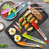 7 Pack Kitchen Tongs - 7 Inch Small Silicone Tongs with Stainless Steel Handles, Heat Resistant Non-Stick
