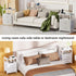 Simple Trending Side End Table with Charging Station, Tall Nightstand Bedside Table with Fabric Drawers for Living