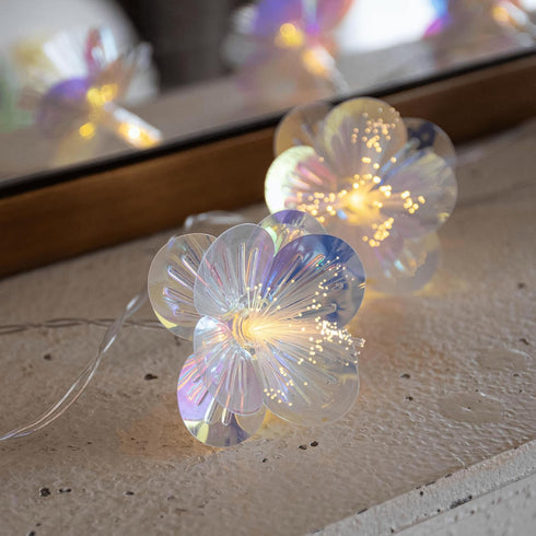 13ft 20 YOLIGHT Fiber Optic Flower String Lights Battery Operated with Timer, LED Flower Garland Lights Fairy Decor
