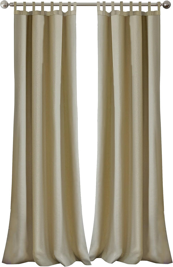 Elrene Home Fashions Matine Weatherproof Tab-Top Indoor/Outdoor Curtain Panel, 52”W x 108”L, Taupe