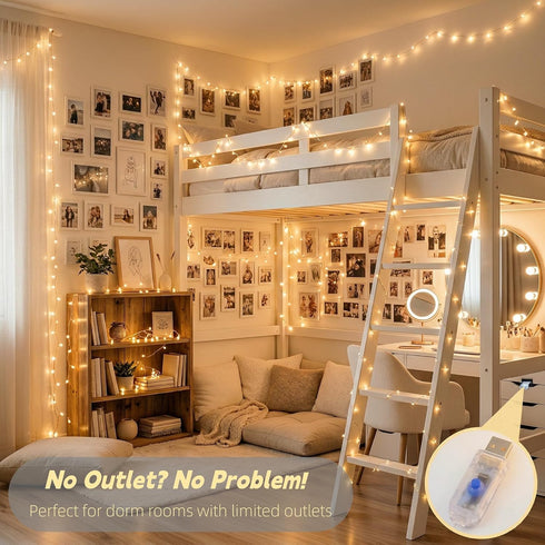 33ft 100 JMEXSUSS USB Fairy Lights for Bedroom, LED Twinkle Lights Plug in with Remote, Indoor String Light for Dorm