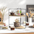 2-Tier Counter Counter, ZGO Bathroom Organizer, Corner and Makeup Organizer for Vanity and Kitchen Wood