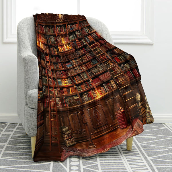 Jekeno Vintage Bookshelf Blanket Gifts for Women Men Kids Girls Boys Husband