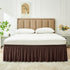 Biscaynebay Wrap Around Bed Skirts for Queen Beds, 15" Drop, Brown Adjustable Elastic Dust Ruffles