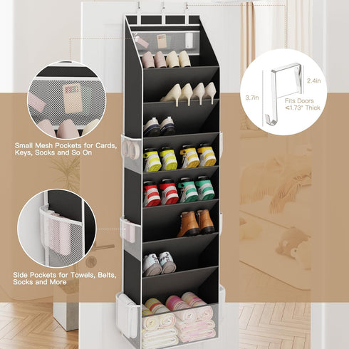 Closet, Closet 1624 Criusia Shoe Organizer, Over the Door Shoe Organizer for Hanging Shoe Storage with Large Deep