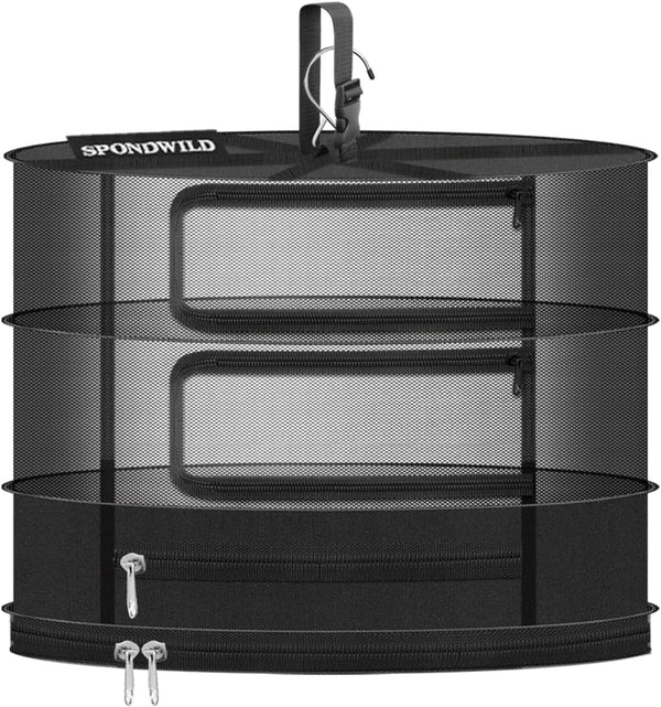 Herb Drying Hanging Mesh Rack - 1ft Diameter (D12xH21 inch) 3 Layer,
