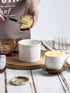 Countertop, Ceramic Butter Dish With Lid, Butter Crock for French Butter Keeper for Spreadable Butter, Elegant Embossed